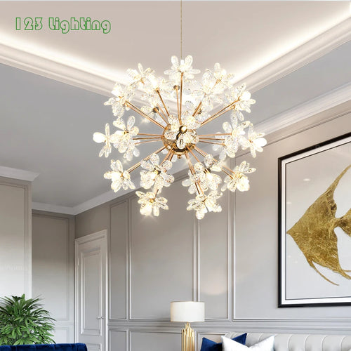 lustres modernes en cristal pour décoration romantique intérieure - vue 2 sur 19