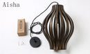 lustre rétro en bois style asiatique pour décoration intérieure