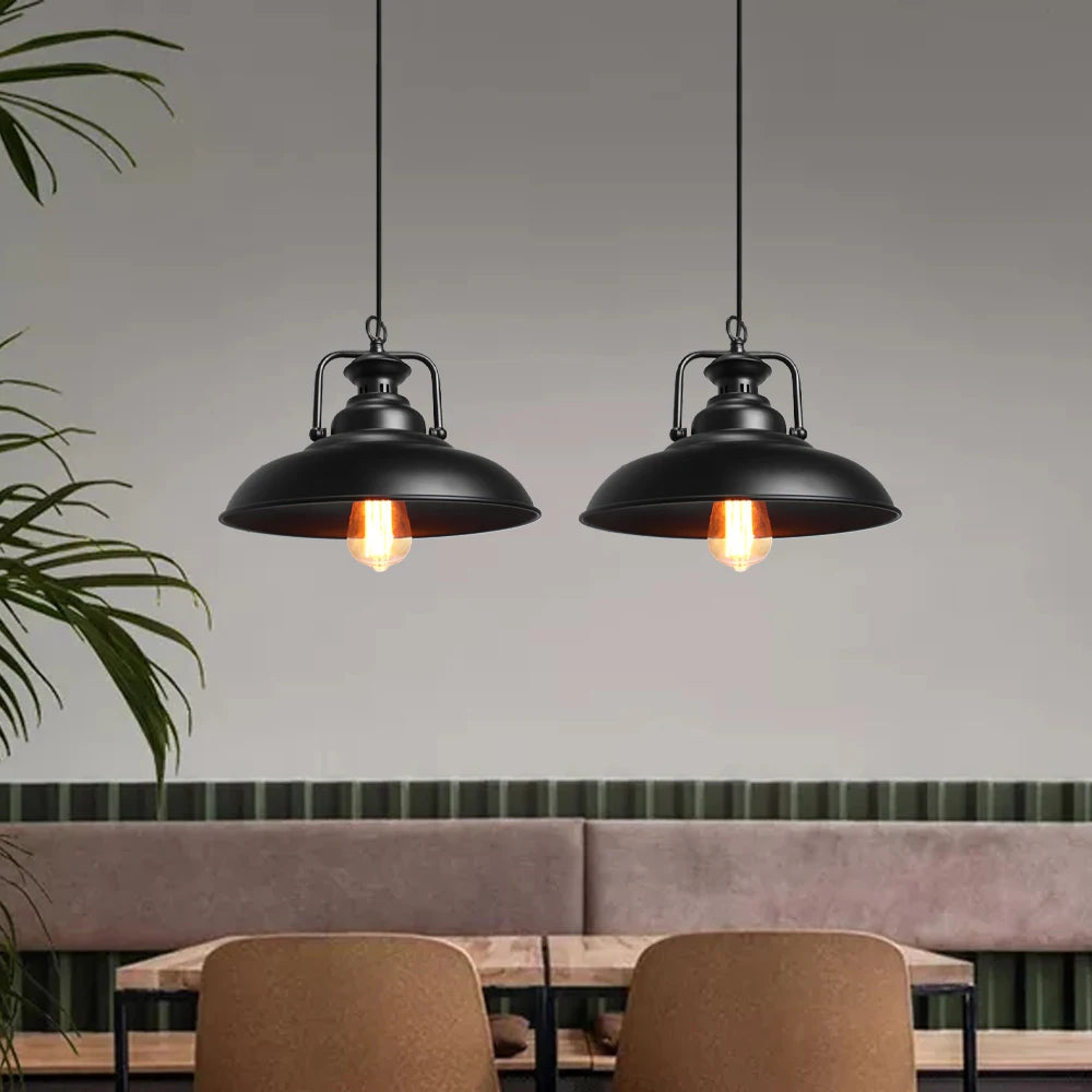 suspension loft industriel vintage lampe lustre rétro éclairage abat-jour - vue 4 sur 7