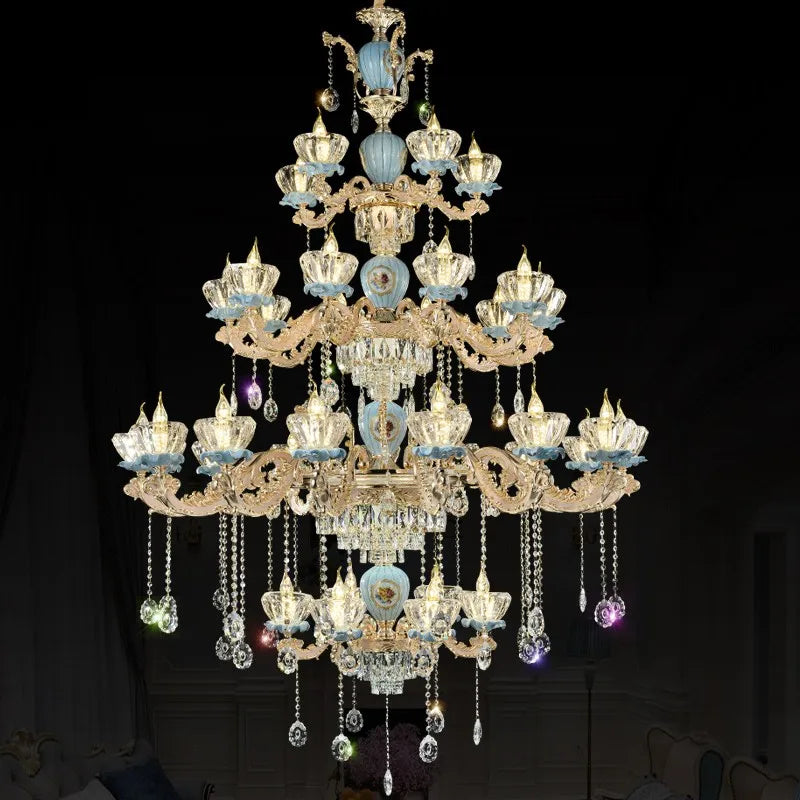 lustre moderne en cristal pour un éclairage élégant et raffiné - vue 3 sur 8