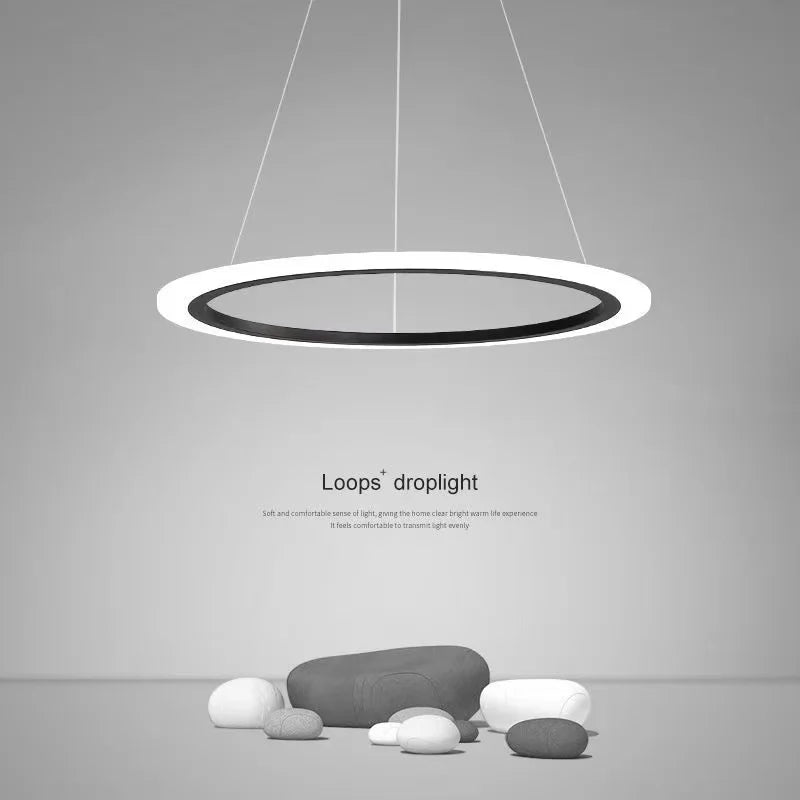 lustre circulaire minimaliste moderne avec éclairage led d'apprentissage