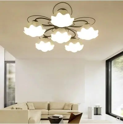 Plafonnier minimaliste américain coréen pastoral rond salon personnalité nordique restaurant créatif LED éclairage de chambre à coucher