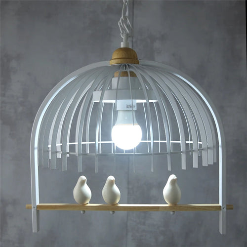 suspension moderne en fer pour oiseaux et décoration intérieure - vue 4 sur 9