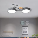 Plafonnier LED nordique 3 couleurs température vélo plafonnier pour enfants chambre enfants chambre de bébé vert blanc gris luminaire
