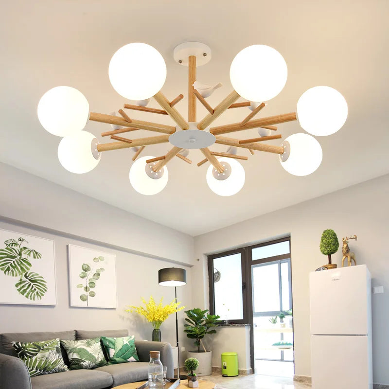Lustres nordiques pour salon chambre cuisine verre Led lampe suspendue éclairage oiseau décor lampe moderne lustres de plafond