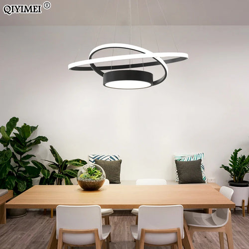 lampes suspendues led modernes luminaires d'intérieur abajur - vue 2 sur 9