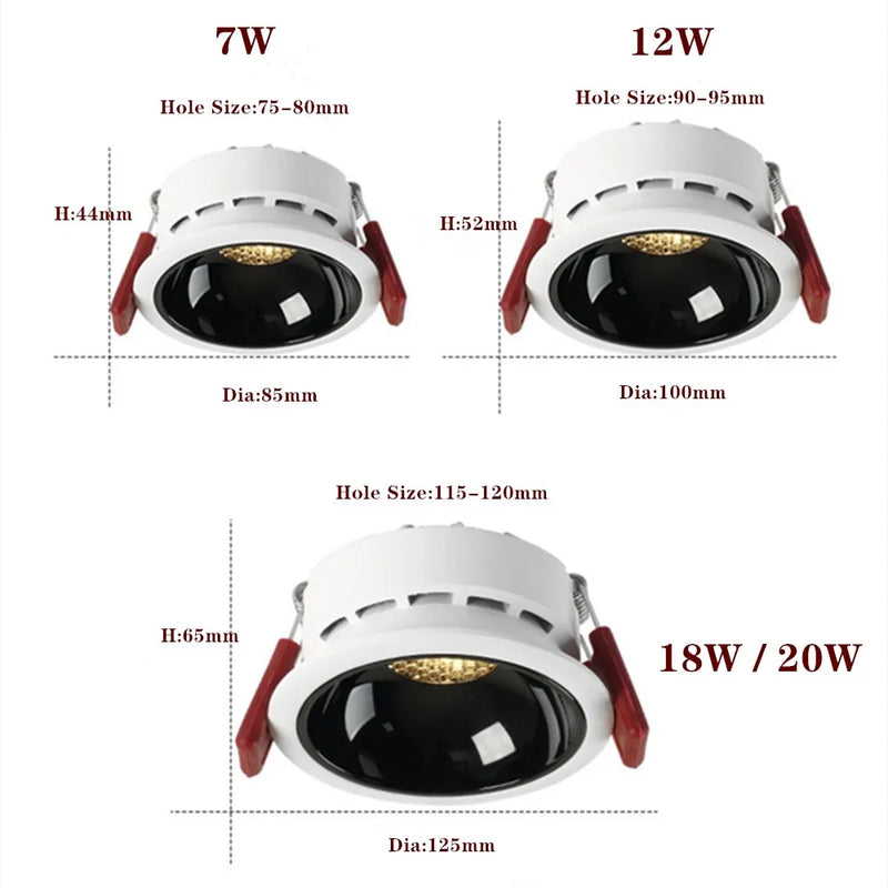 spot led encastrable plafond nid d'abeille sans éblouissement
