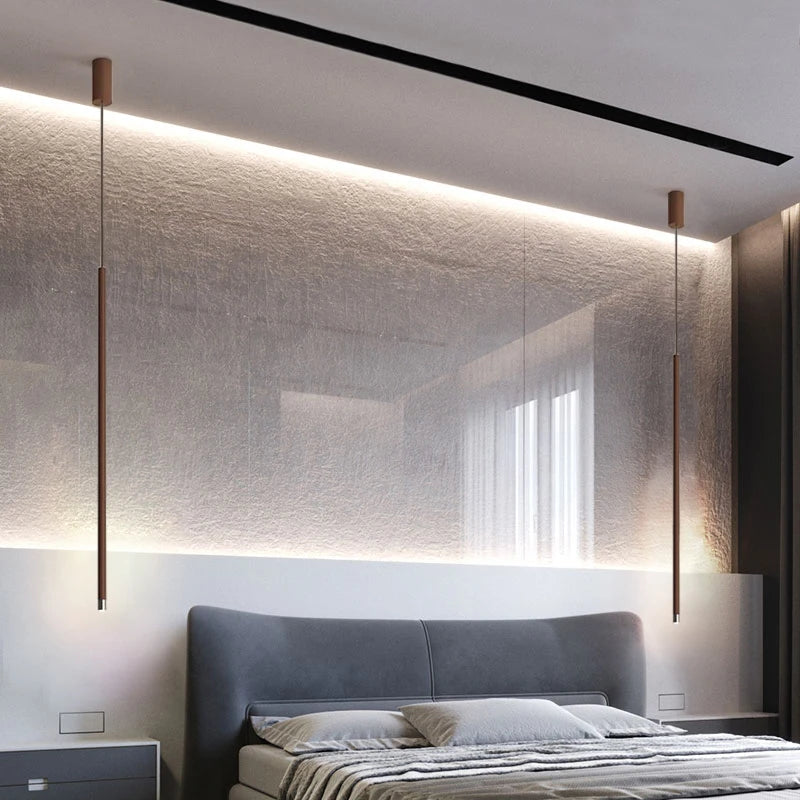 suspension à led tube long pour cuisine et bar - vue 3 sur 16