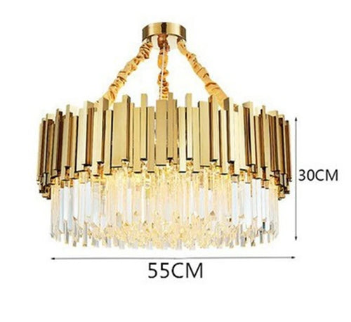 lustre moderne en cristal avec grande suspension à led - vue 14 sur 15