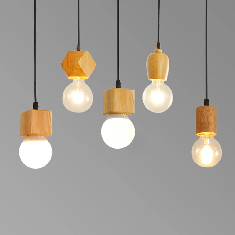 suspension Mengjay Vintage industriel rustique en bois