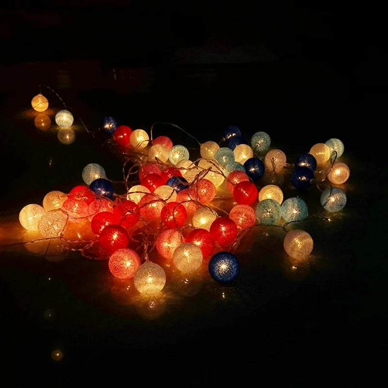 guirlande lumineuse en coton à LED pour décorations festives et mariage - vue 6 sur 16