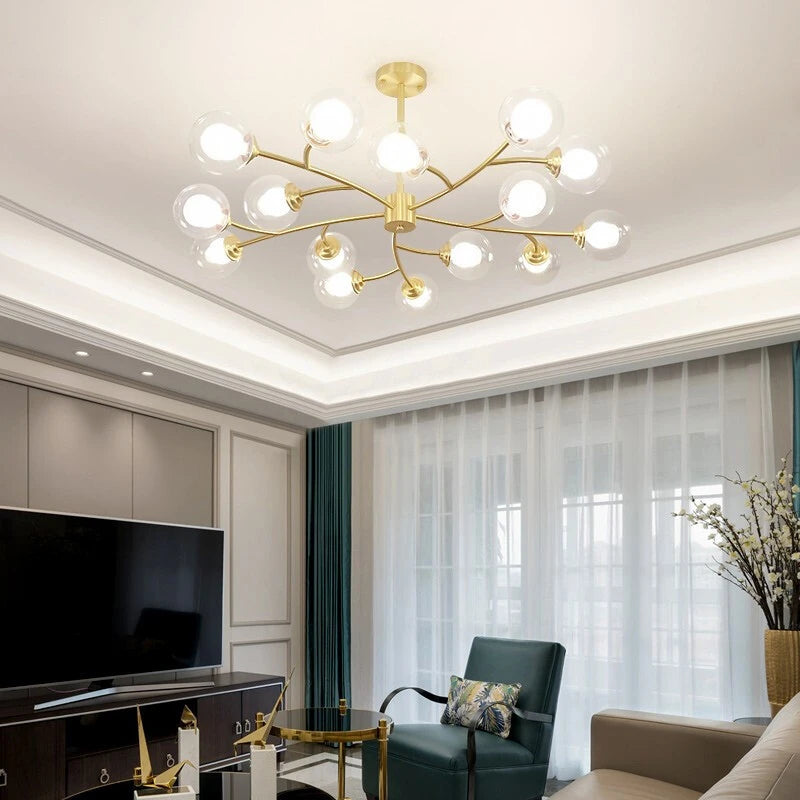 lustre led moderne nouvelle lampe suspension moléculaire nordique - vue 3 sur 14
