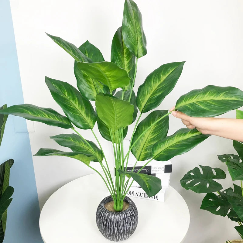 plantes artificielles strelitzia et monstera pour décoration tropicale - vue 6 sur 12