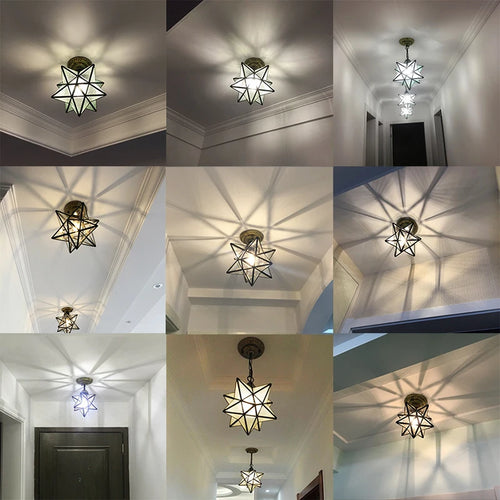 plafonnier pentagramme moderne éclairage étoile pour couloir ou entrée - vue 3 sur 8
