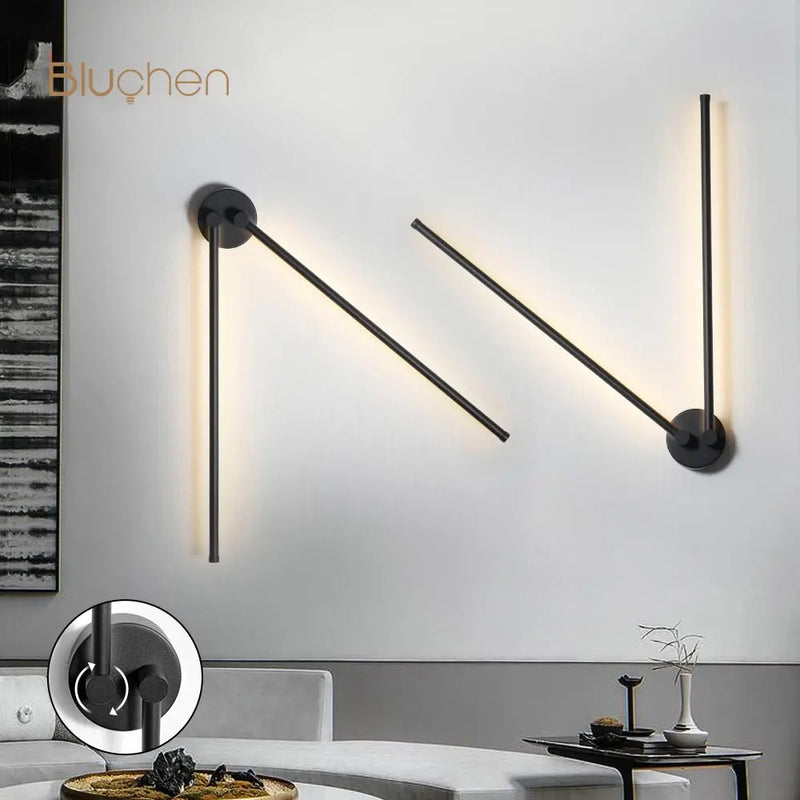 applique murale led moderne rotative pour arrière-plan de canapé