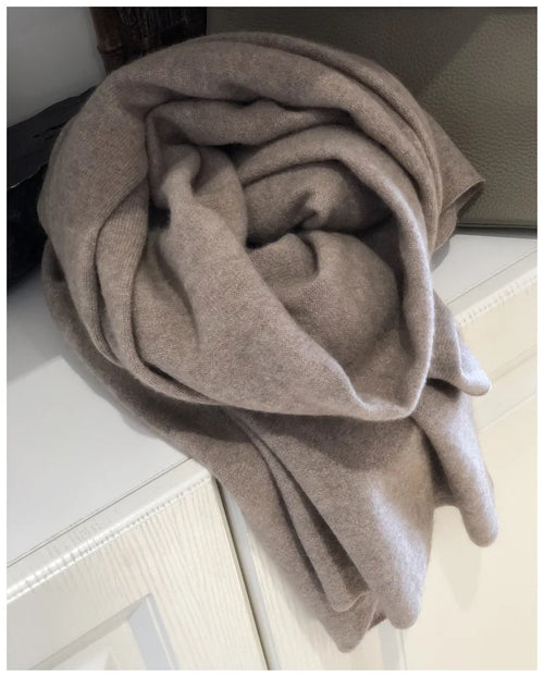 echarpe cachemire maille elegante a franges hiver