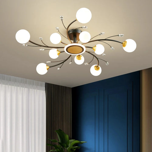 lustre moderne en cristal pour une ambiance luxueuse et minimaliste - vue 2 sur 8