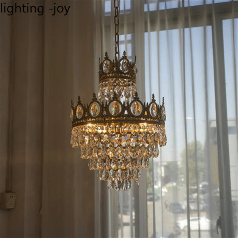 lustre couronne moderne en cristaux luminaire décoratif d'intérieur - vue 5 sur 15