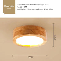 Plafonnier bois naturel moderne rond LED