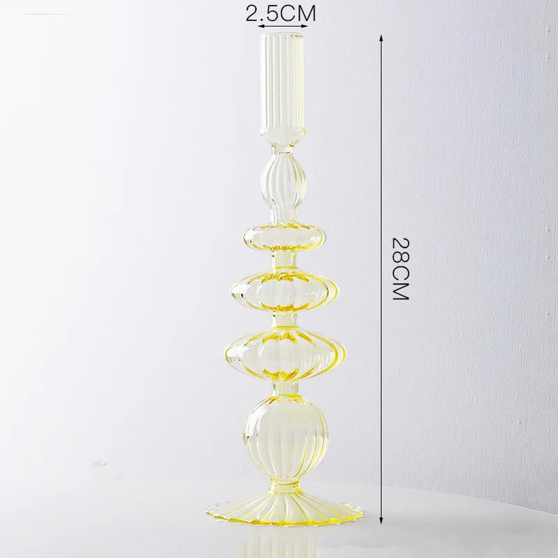 bougeoirs chandeliers décoration de mariage en cristal et verre - vue 5 sur 12