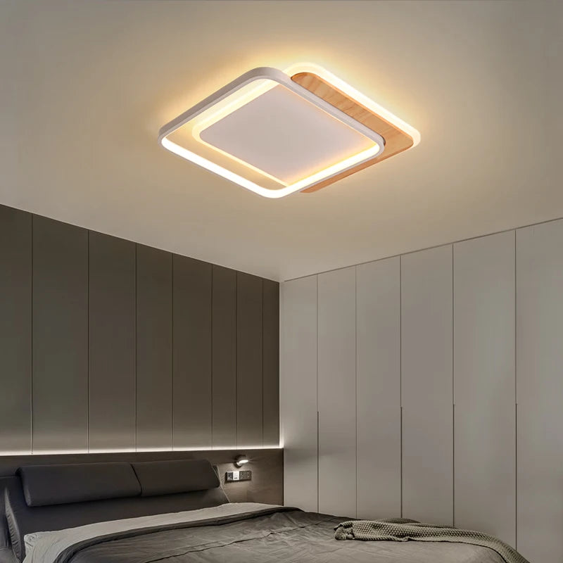 Lustres LED modernes lampes en bois véritable pour salon chambre décoration de la maison logement livraison directe luminaires d'intérieur