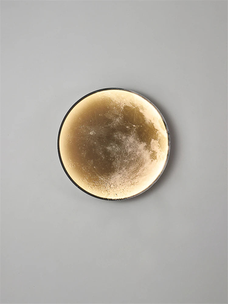 applique murale moderne led lune décoration luxe art - vue 3 sur 10