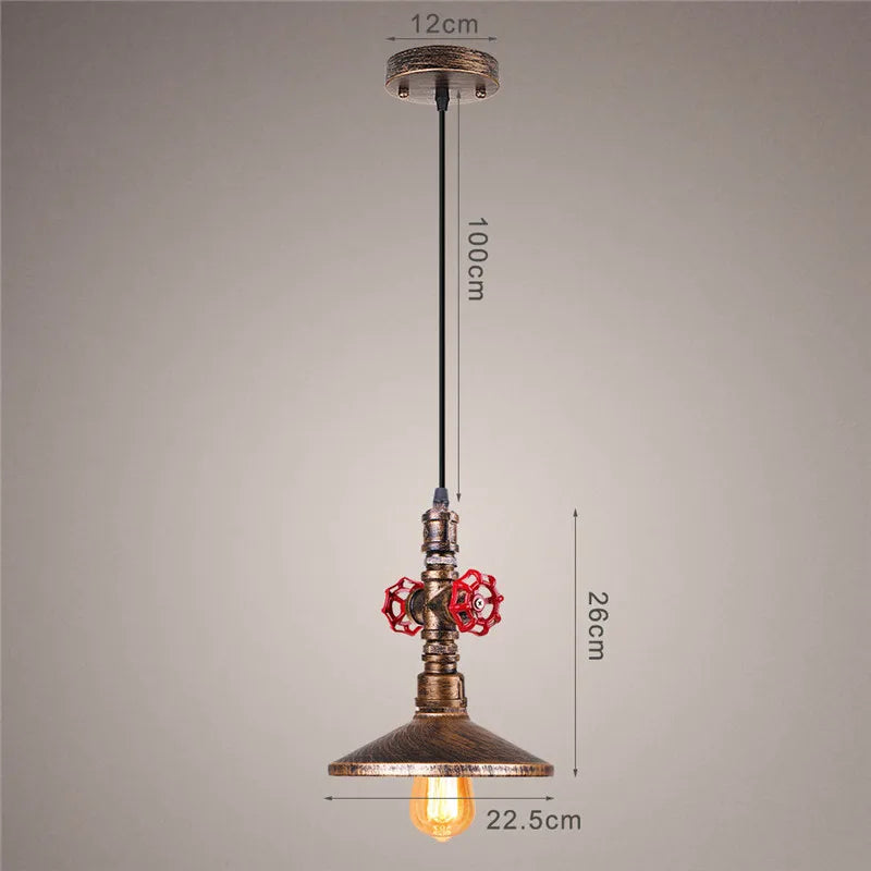 Suspension Loft Steampunk Vintage tuyau d'eau en métal