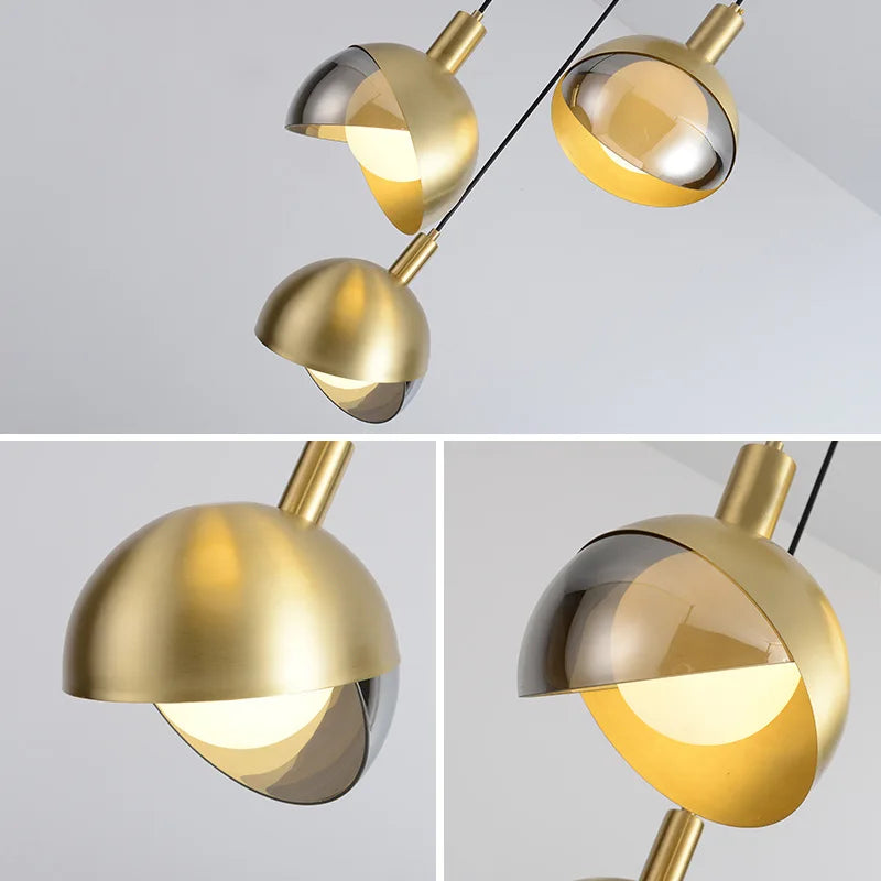 suspension LED en métal doré idéale pour décoration intérieure - vue 8 sur 7