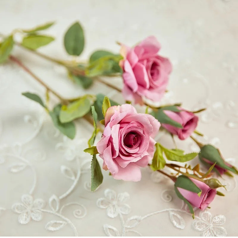fleurs de roses artificielles en soie pour mariage et décoration - vue 7 sur 14