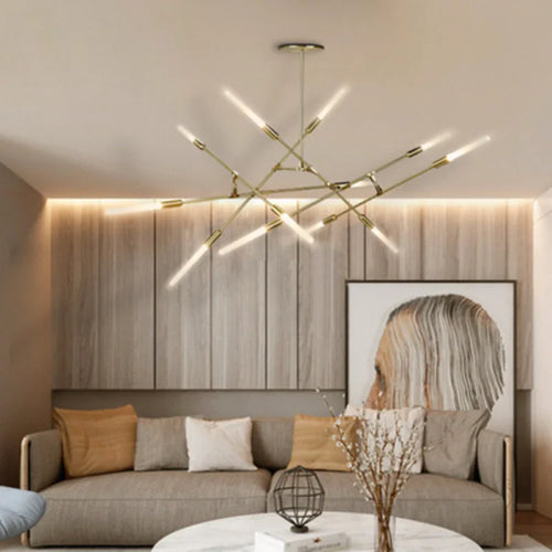 lustre design à plusieurs têtes en fer pour un éclairage moderne - vue 4 sur 6