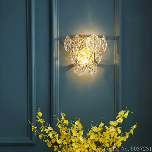 applique murale en cristal de luxe design moderne décoratif - vue 3 sur 7
