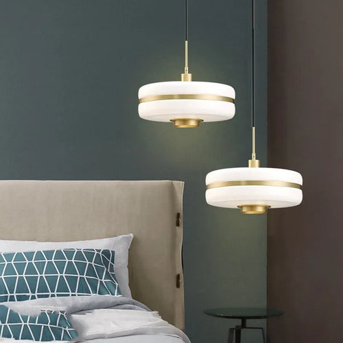 suspension moderne en métal doré design industriel pour intérieur - vue 2 sur 10