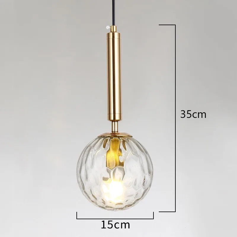 lustre moderne en verre pour bar et restaurant led - vue 9 sur 10