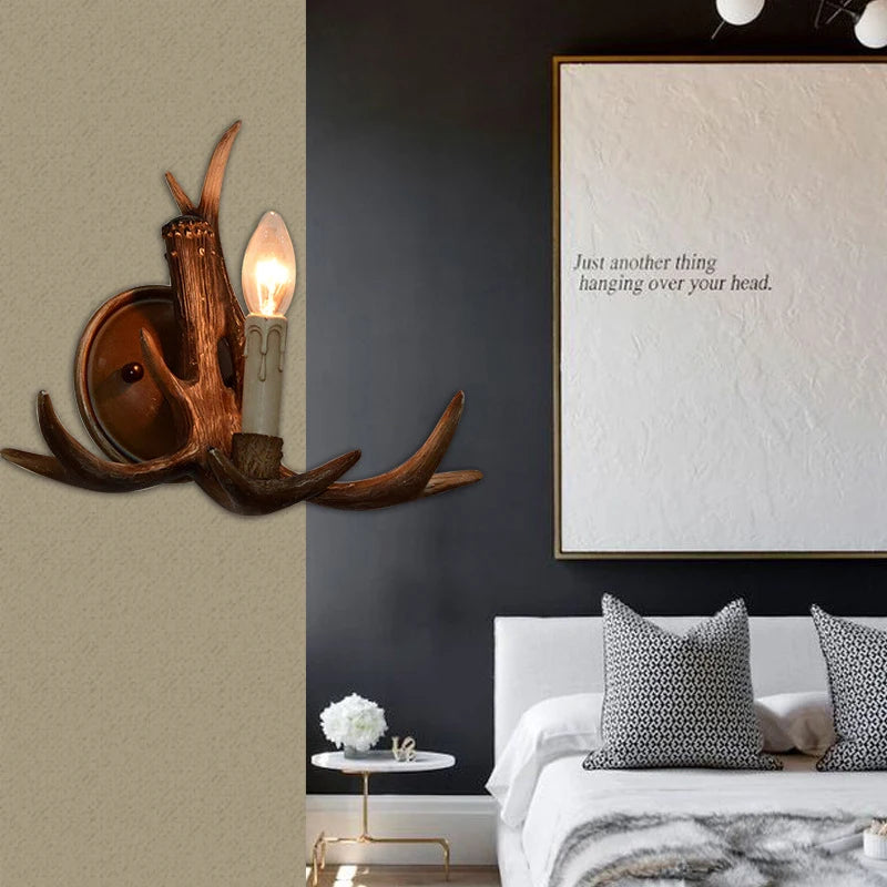 applique murale led en forme de bois de cerf en résine décorative