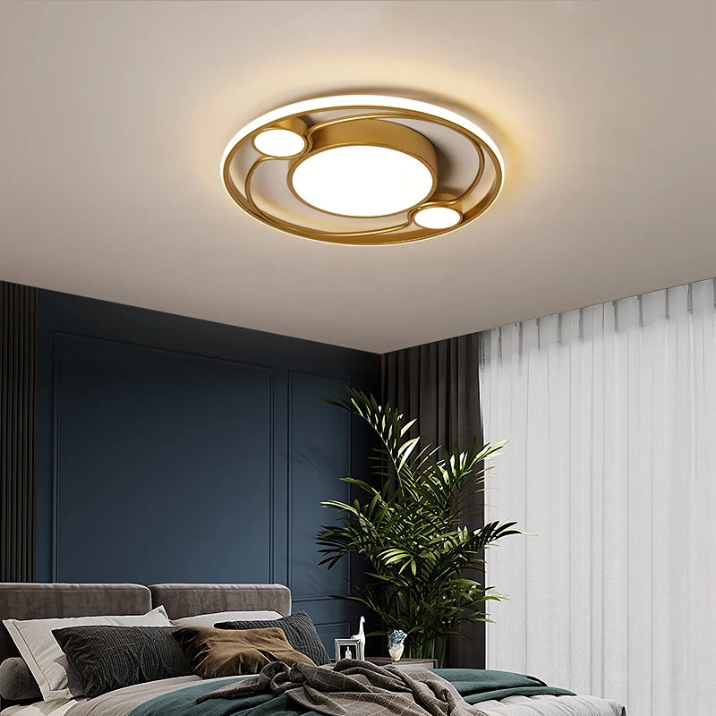 plafonnier rond or led avec télécommande pour toutes les pièces - vue 5 sur 8