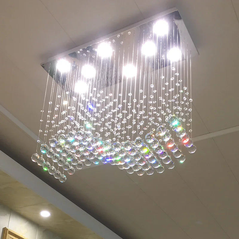 lustre moderne en cristal pour décoration intérieure élégante - vue 2 sur 6