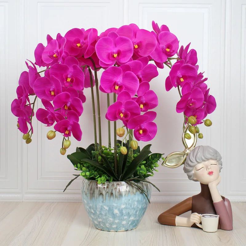 orchidée phalaenopsis préservée fleurs artificielles pour décoration mariage - vue 4 sur 17