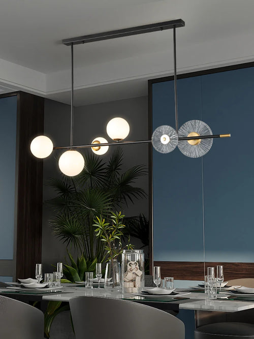 lustre led en verre style nordique pour décoration intérieure moderne