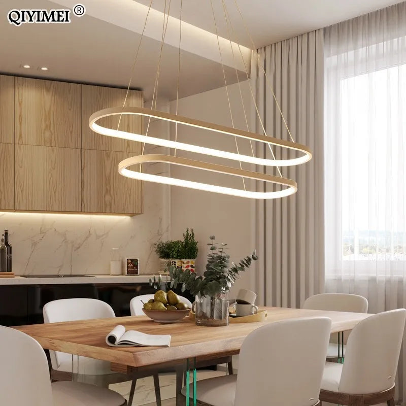 suspension led moderne rectangulaire avec télécommande lampara - vue 5 sur 12