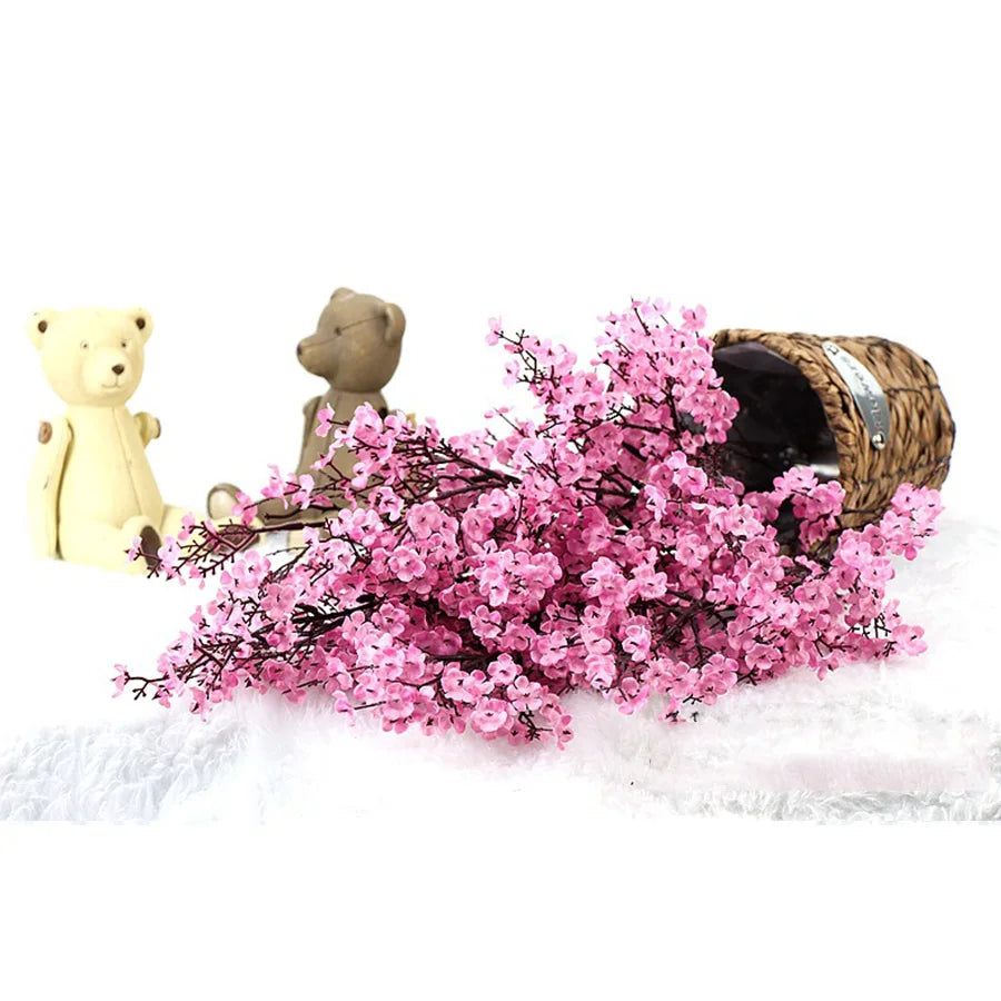 branche fleur cerisier rose en plastique pour décoration mariage et bricolage - vue 13 sur 13