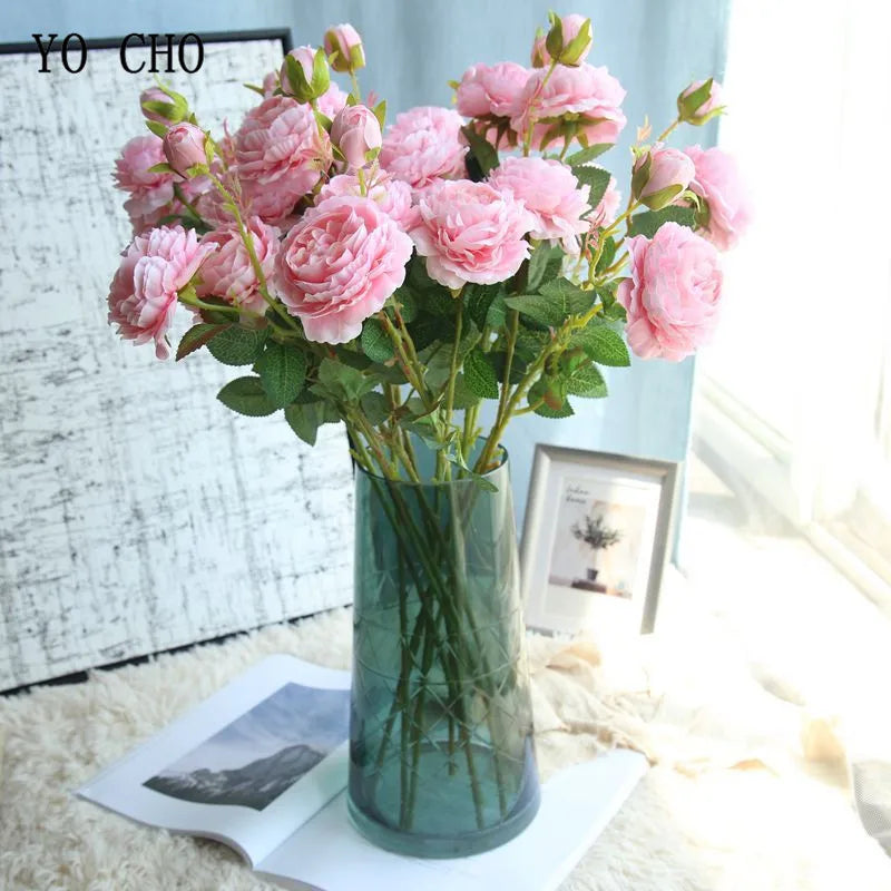 bouquet de fleurs artificielles roses pour décoration de mariage - vue 6 sur 16