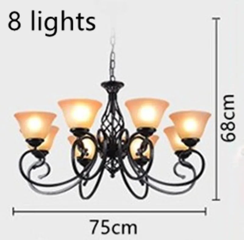 lustre vintage en fer style européen ampoule led traditionnel