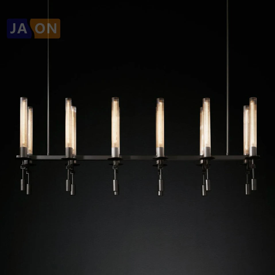 suspension vintage en fer et verre design personnalisé - vue 4 sur 12