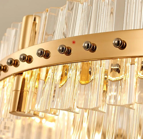 lustre suspendu en cristal moderne à rayures créatives - vue 5 sur 5