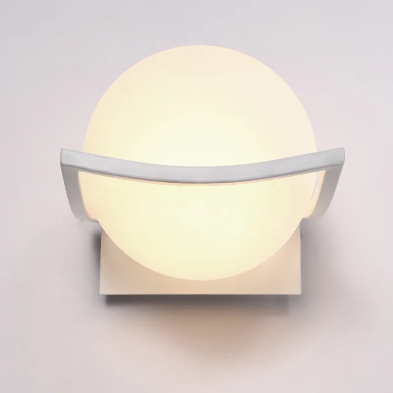 Applique Murale Led Chaude Boule de verre Nordique Moderne Simple Wandlamp Salon Chevet Chambre Salle De Bain Lumière