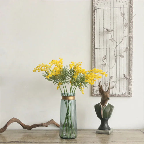 lot de 5 fleurs artificielles mimosa décoration mariage et guirlande - vue 4 sur 5