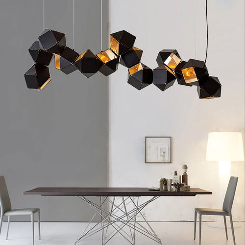 suspension design nordique en fer et pierre moderne - vue 2 sur 5