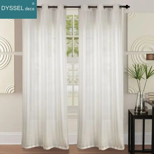 Rideau transparent à rayures style européen salon chambre