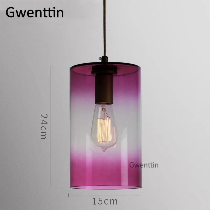suspension moderne en verre teinté pour décoration intérieure - vue 14 sur 22