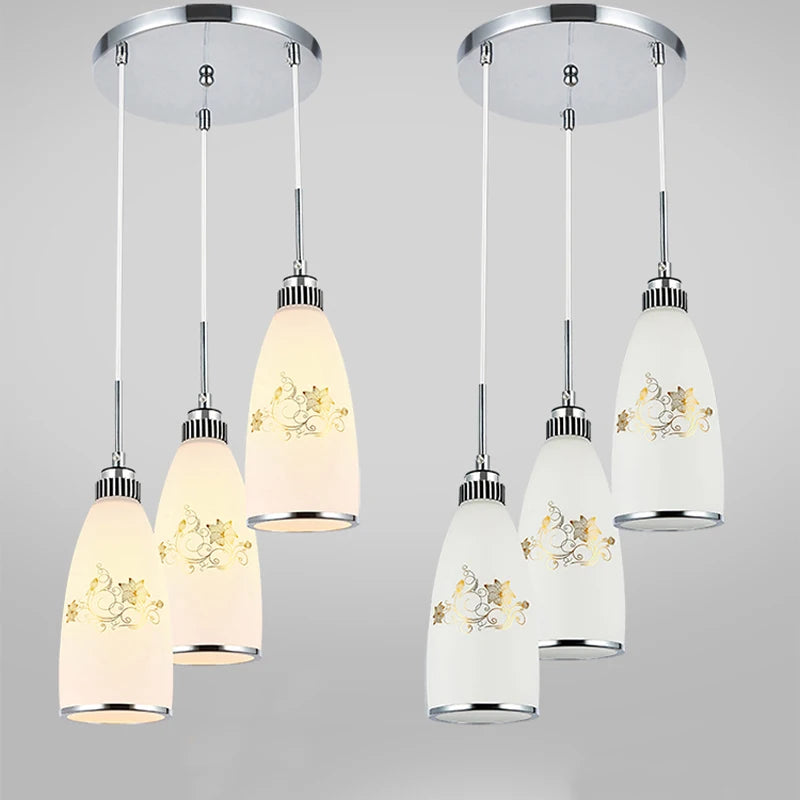 suspension led moderne en verre pour maison - vue 5 sur 9